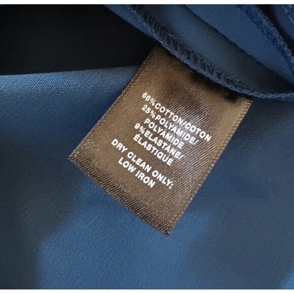 Lafayette 148 Amoya Zip Detailed Dress Size L Glaze Blue Bi-Stretch Sleeveless - Picture 13 of 15